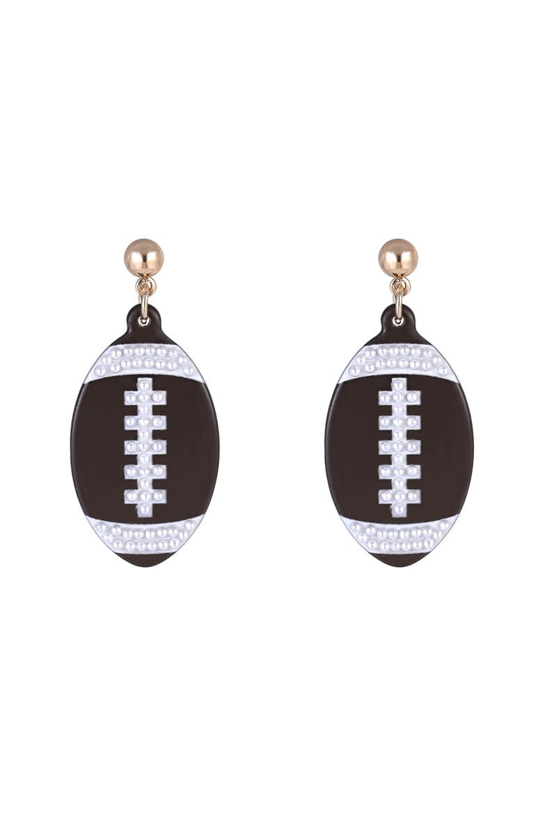 Game Day Football Earrings, Alternate, color, Brown