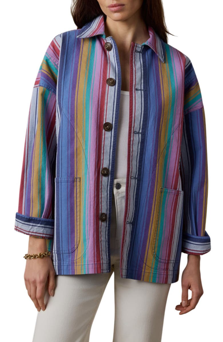 Faherty Sunset Stripe Denim Chore Jacket, Main, color,
