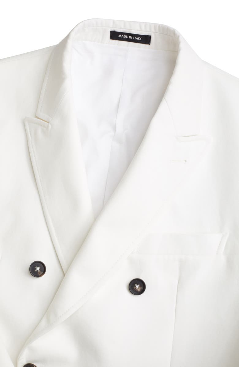 Noah Double Breasted White Cotton Sport Coat, Alternate, color, 