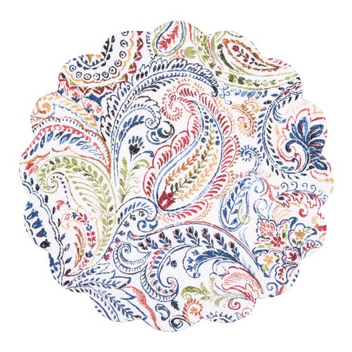 C & F Home C&f Home Payton Paisley Round Placemats Set Of 6, 17" In Blue