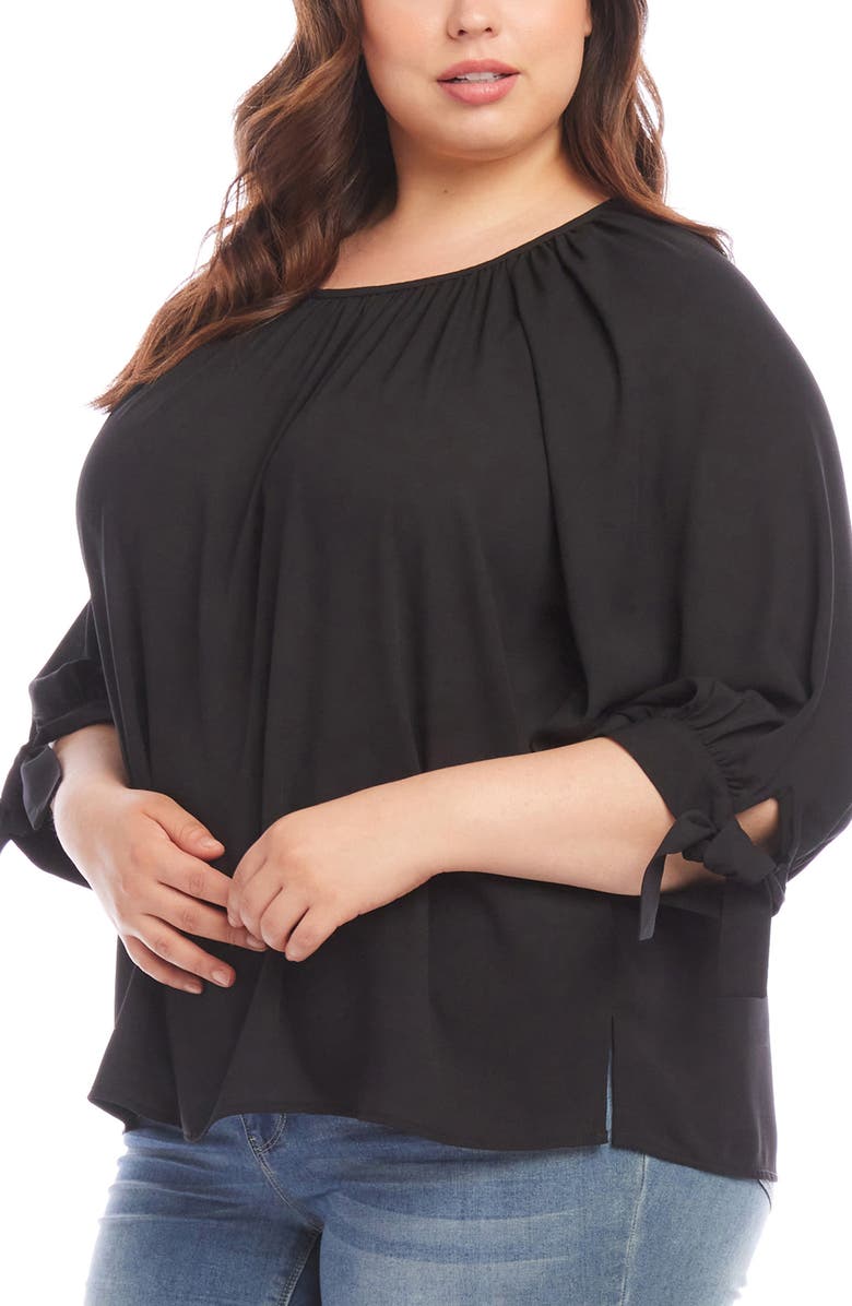 Karen Kane Tie Sleeve Peasant Top, Alternate, color,