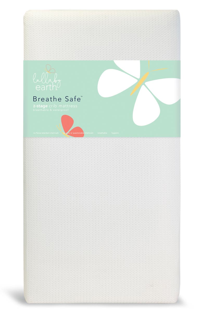 Lullaby Earth 'Breeze' Two Stage Crib Mattress, Main, color, White