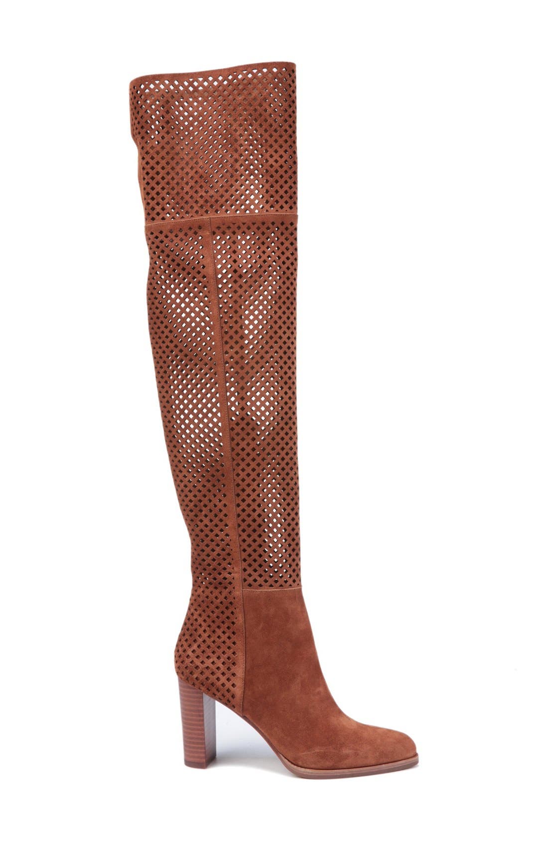 'Jolet' Perforated Over the Knee Boot, Alternate, color, WHIKSEY SUEDE