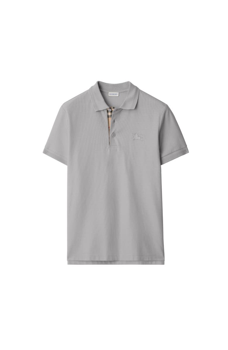 Burberry Cotton Polo Shirt, Alternate, color, Pale Grey Melange