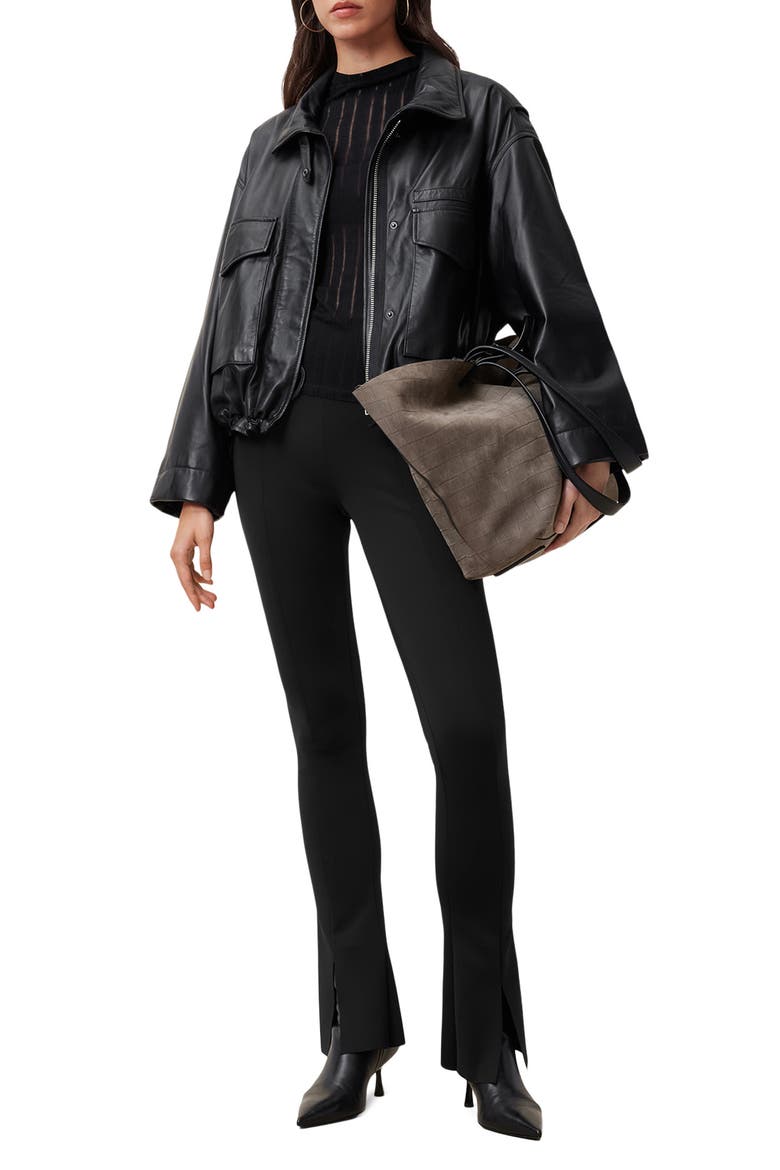 Ryla Slit Hem Flare Cuffs, Alternate, color, BLACK