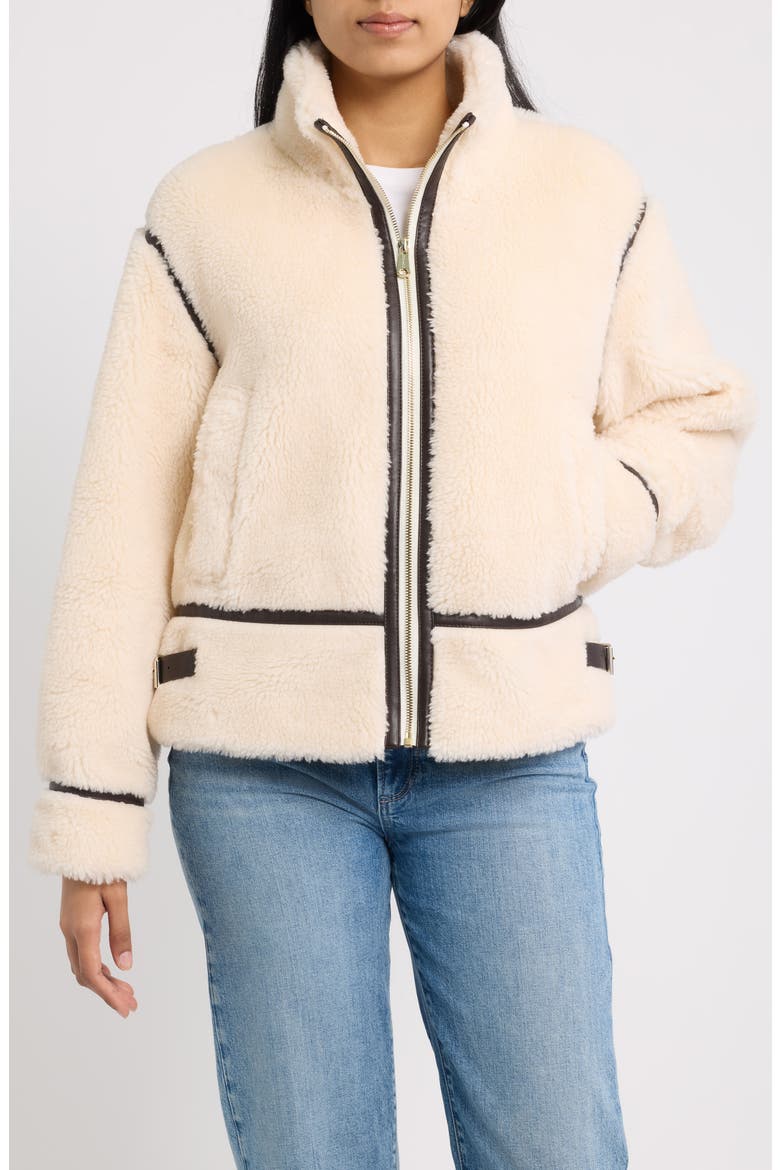 Faux Fur Jacket, Alternate, color, CREAM