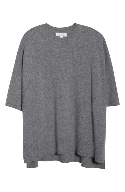 Nordstrom Short Sleeve Cashmere Sweater In Gray