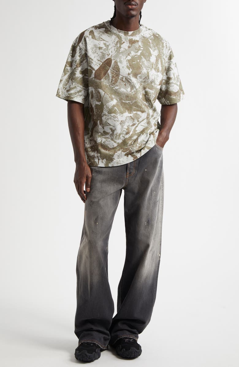 Acne Studios Abstract Camo Organic Cotton T-Shirt, Alternate, color, 