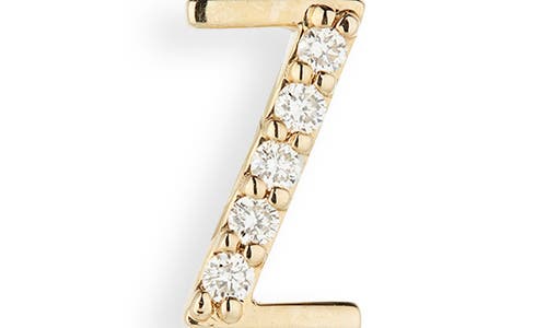 Lana 14k Gold Diamond Initial Single Stud Earring In Gold