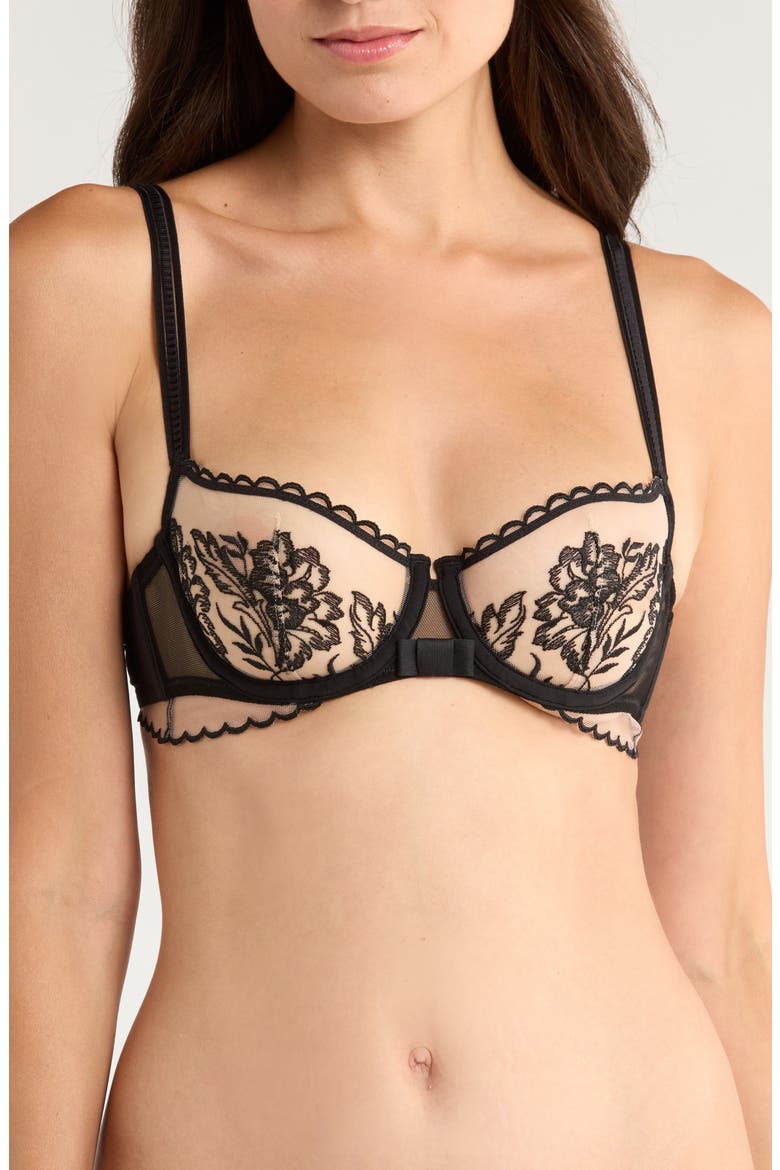 Romance Underwire Sheer Demi Bra, Main, color, LIGHT TATOO