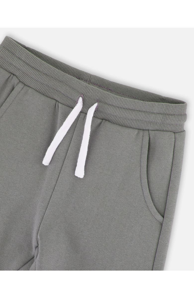 Deux par Deux Fleece Sweatpants with Cargo Pockets, Alternate, color, Green Gray