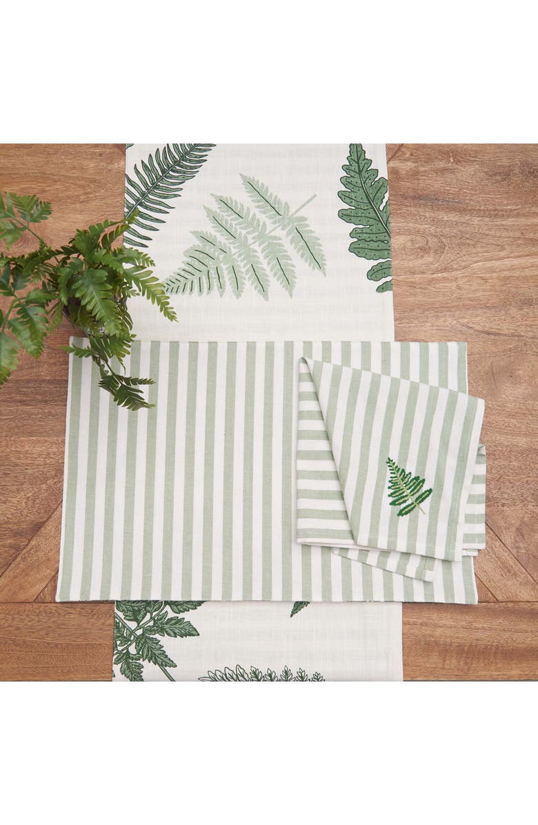 C&F Home Botanical Forest Hemstitch Set of 6 Cloth Napkins, Alternate, color, Green
