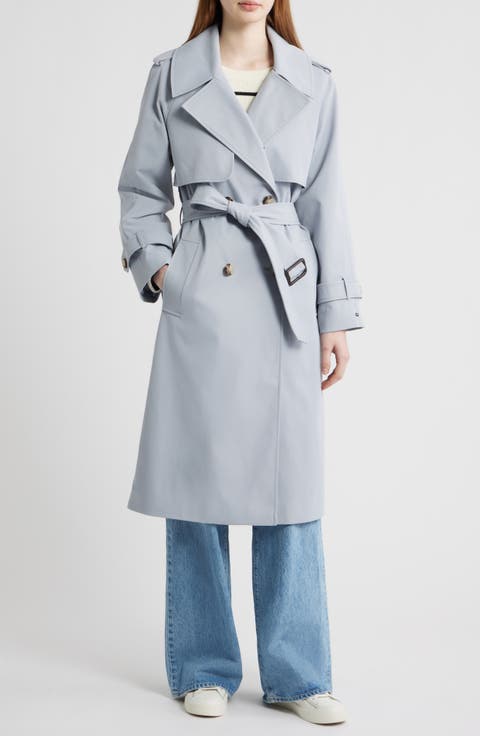 Longline Trench Coat with Double Gun Flap