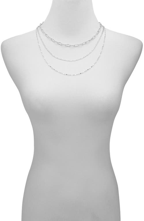 Vince Camuto Layered Chain Necklace Trio Set In Silver