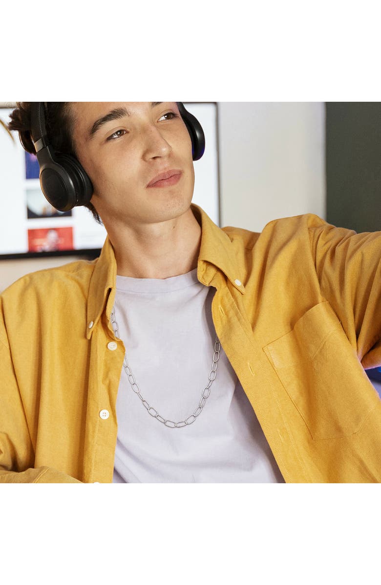 DELMAR Twisted Rolo Chain Necklace, Alternate, color, Silver