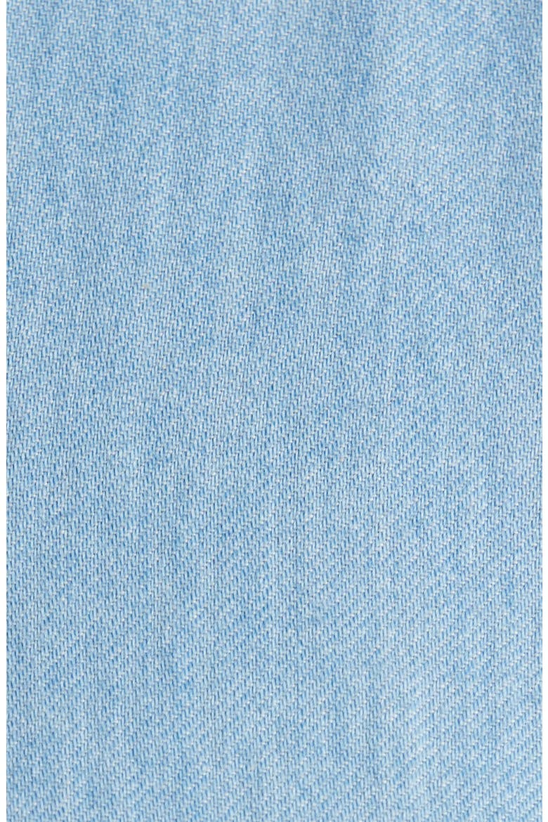Sleeveless Band Collar Chambray Button-Up Shirt, Alternate, color, WASHED INDIGO