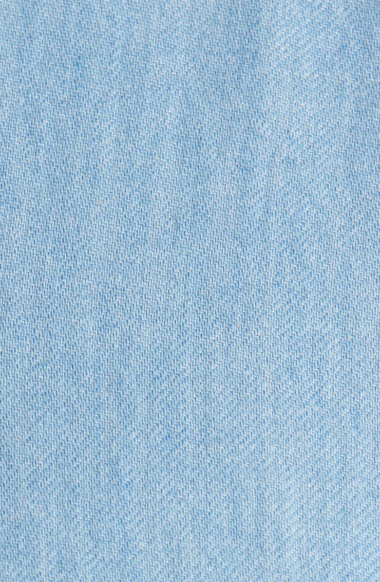 Eileen Fisher Sleeveless Band Collar Chambray Button-Up Shirt, Alternate, color,