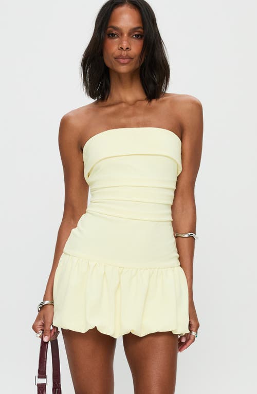 Princess Polly Mousse Strapless Minidress In Yellow