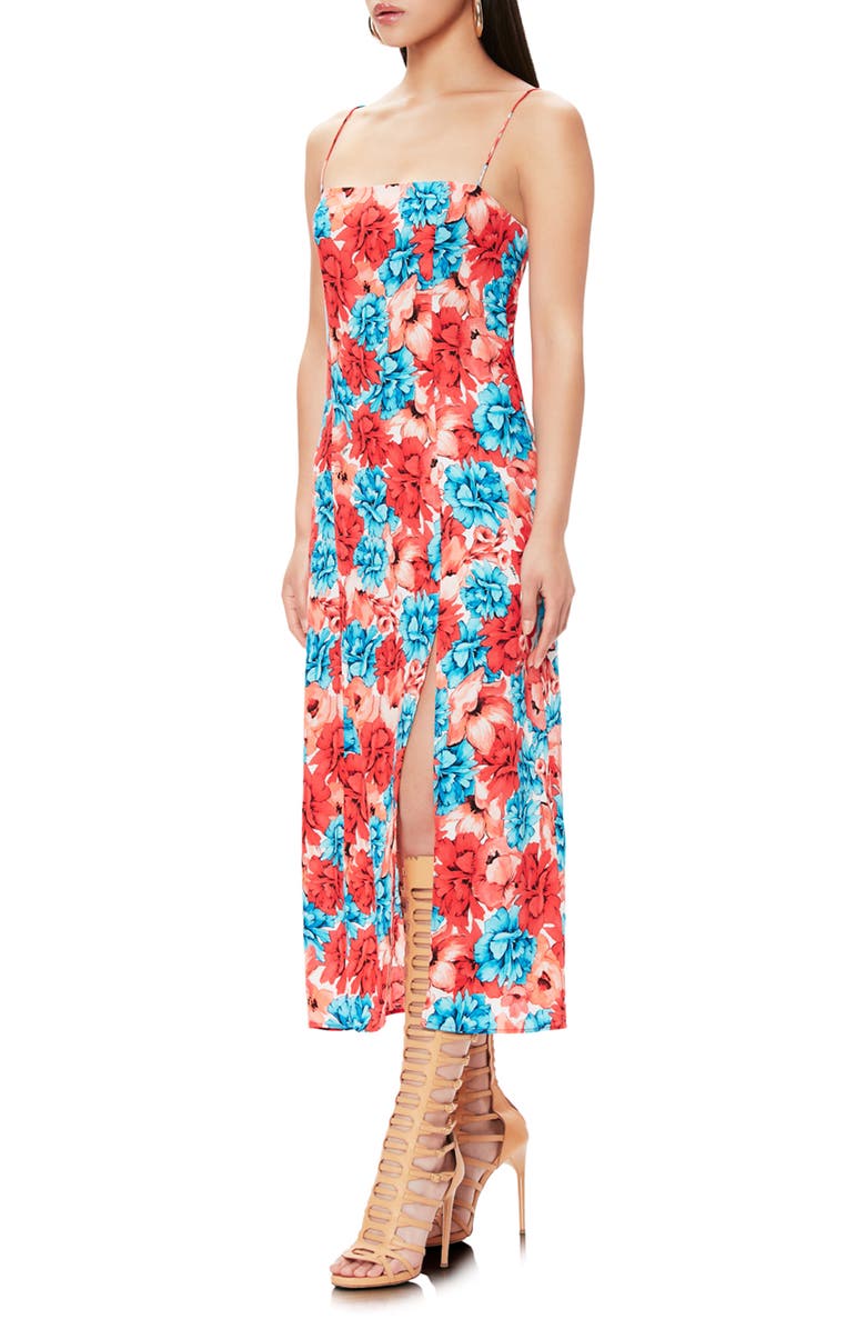 AFRM Yani Floral Slit Midi Sundress, Alternate, color, 