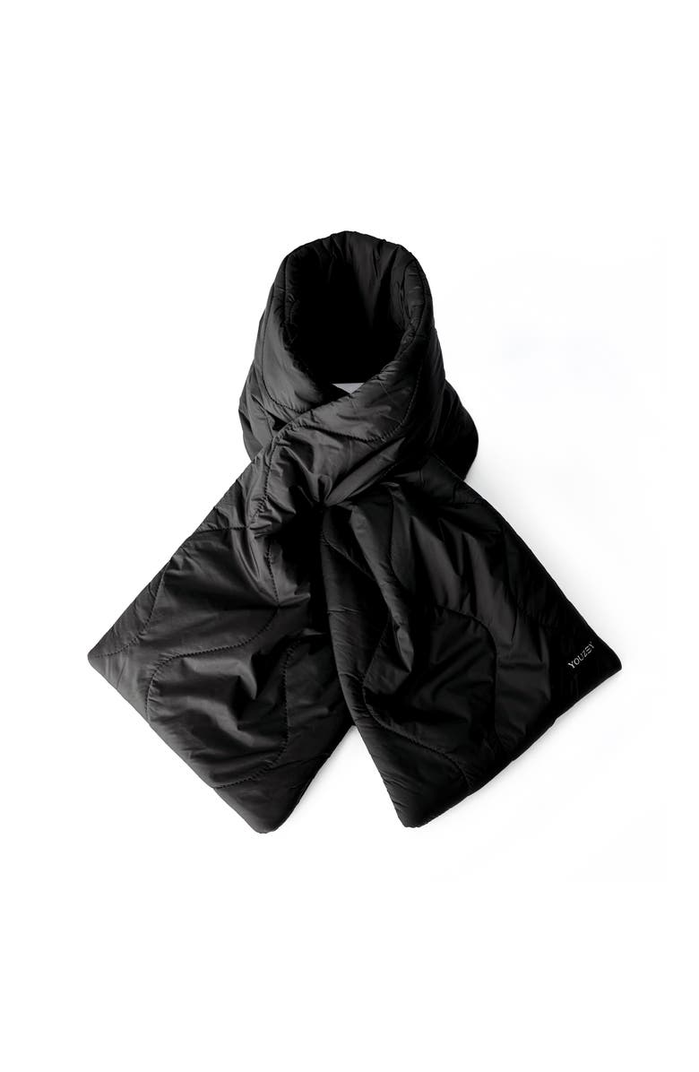 Youzey Puffer Scarf, Main, color, Black