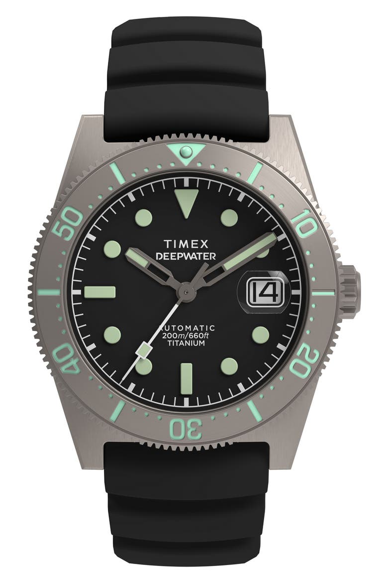 Deepwater Reef Automatic Synthetic Strap Watch, 41mm, Main, color, BLACK
