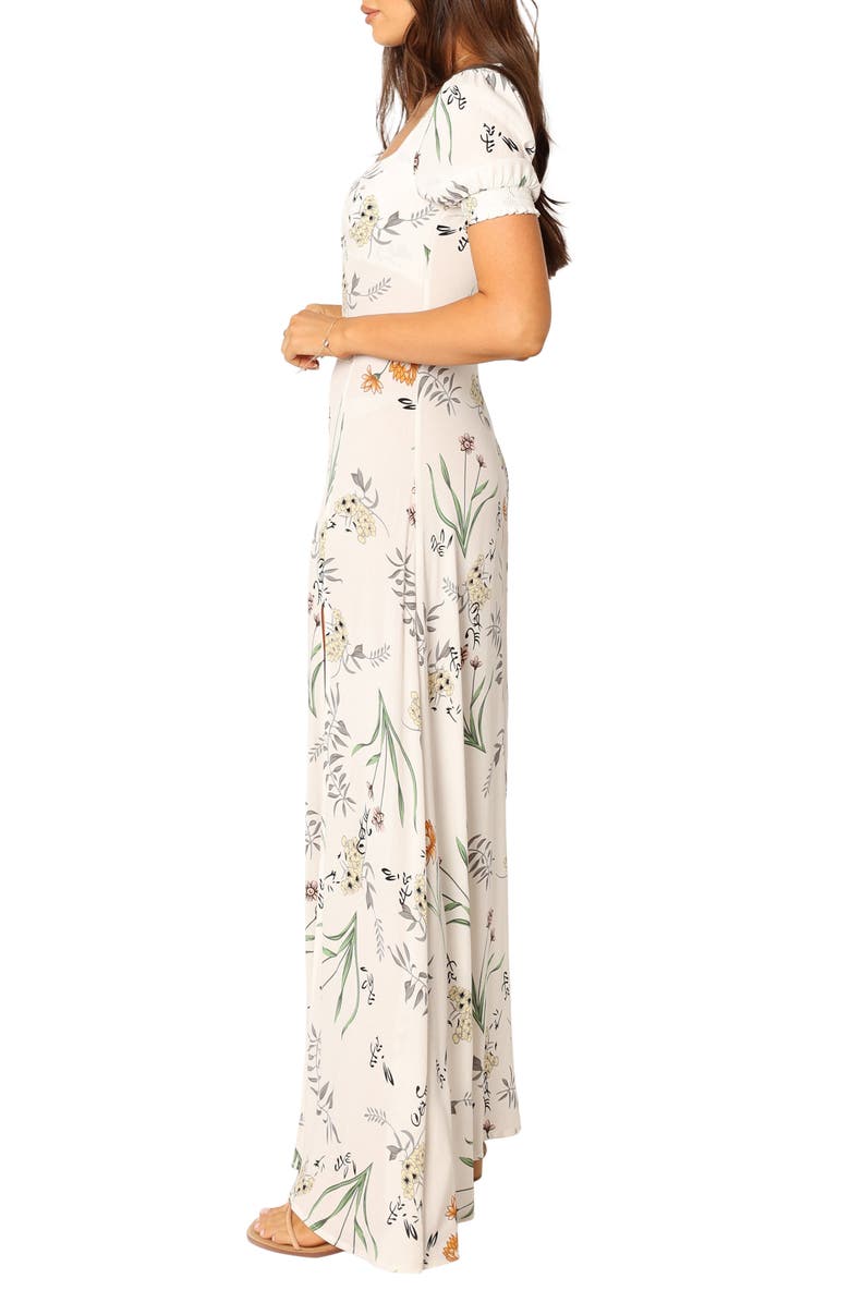 Petal & Pup Franklin Floral Puff Sleeve Maxi Dress, Alternate, color, White Floral