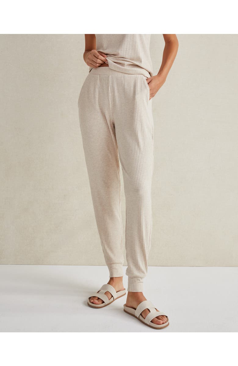 Haven Well Within Drapey Rib Knit Joggers, Main, color, Fawn Heather