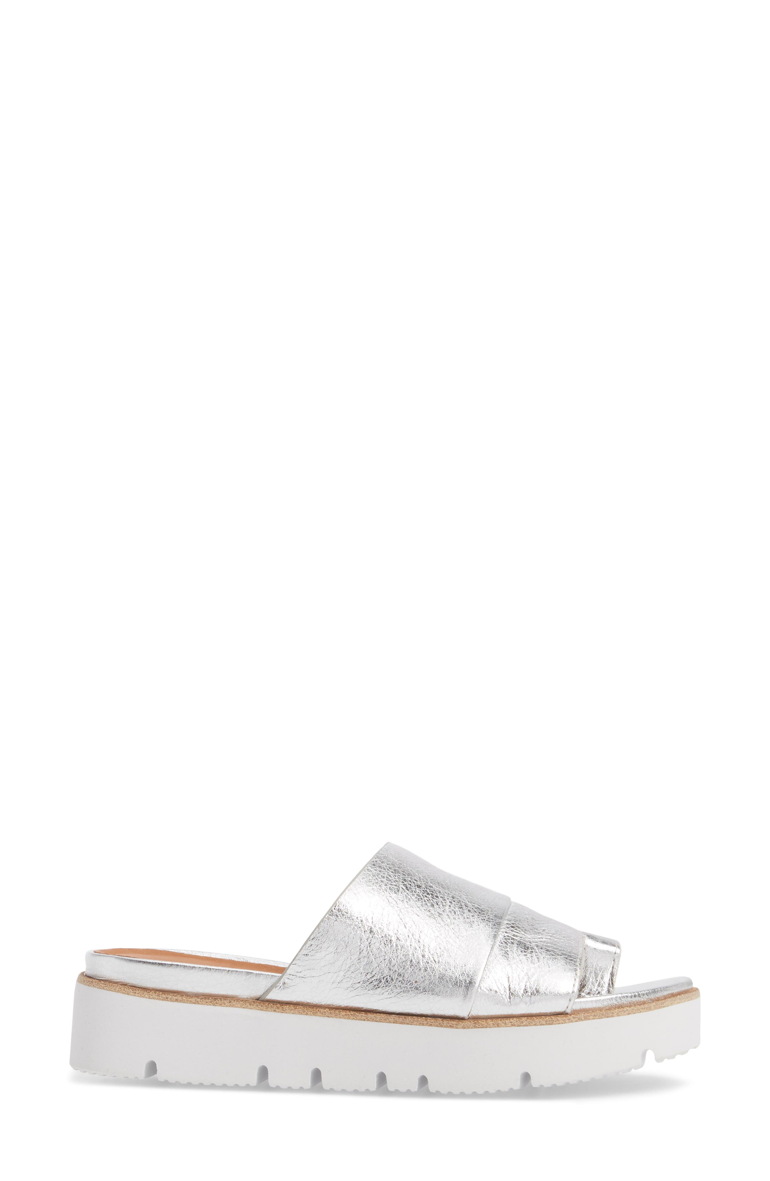 Signature Cole Lavern Slide Sandal, Alternate, color, SILVER LEATHER
