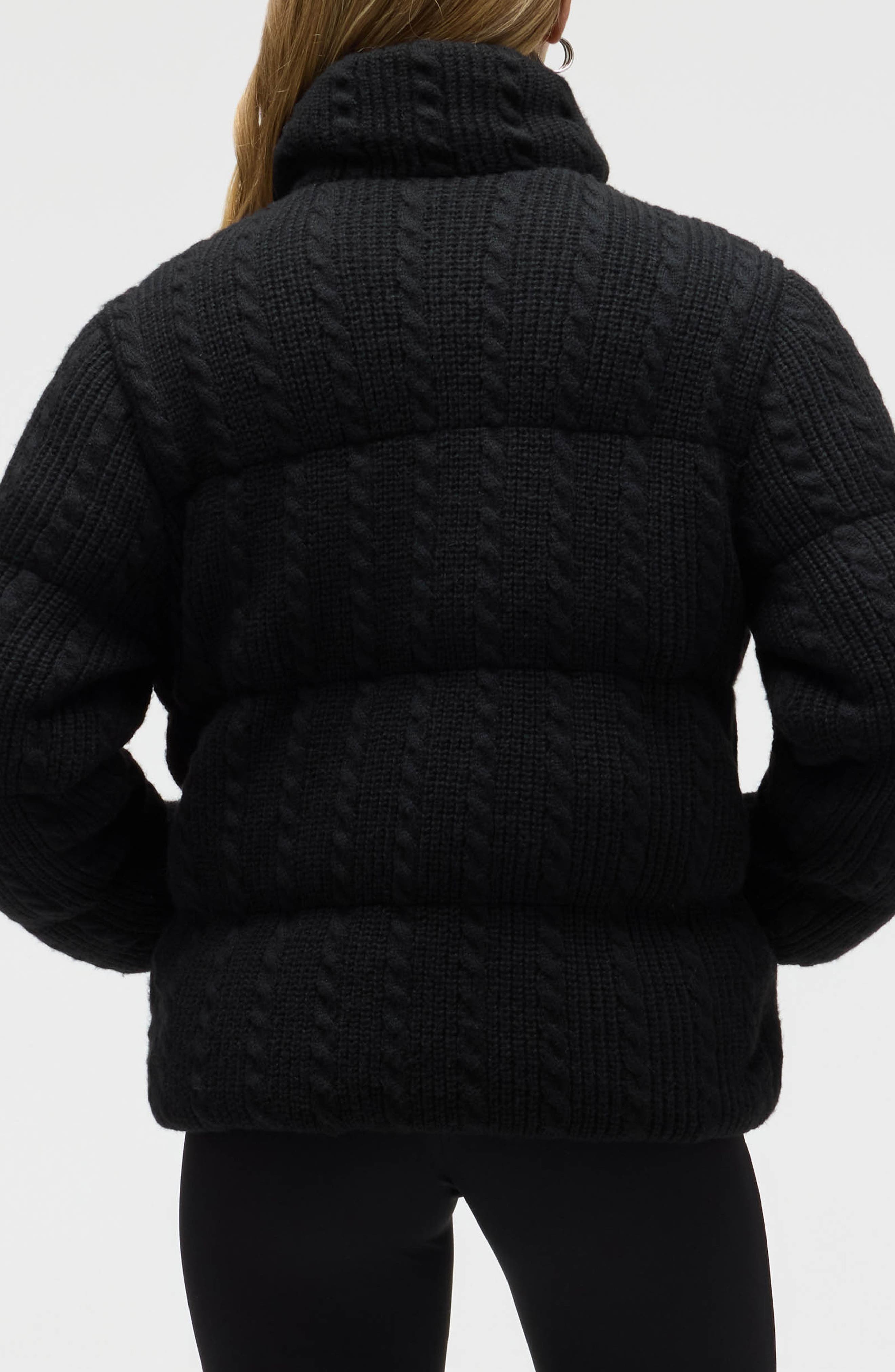 Cable Stitch Channel Quilted Puffer Jacket - image 2