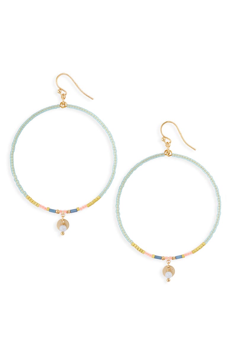 Chan Luu Beaded Hoop Earrings, Main, color, 