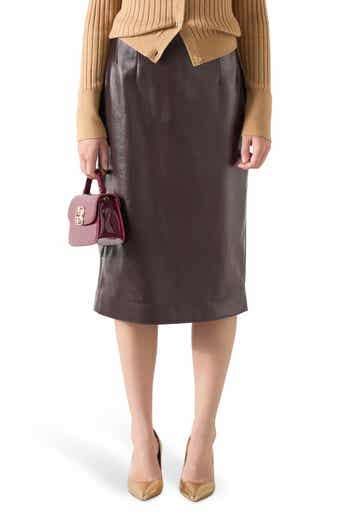 LK Bennett Marlene Faux Leather Midi Skirt