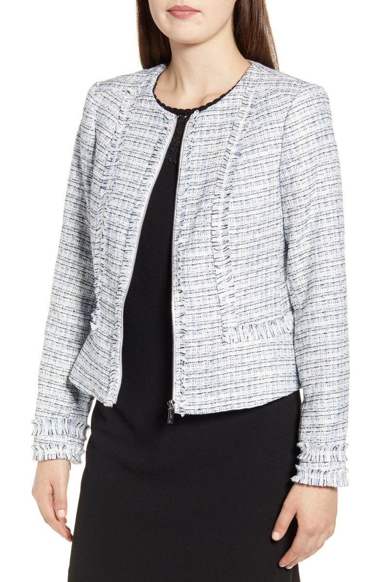 KARL LAGERFELD PARIS Tweed Jacket, Alternate, color, 