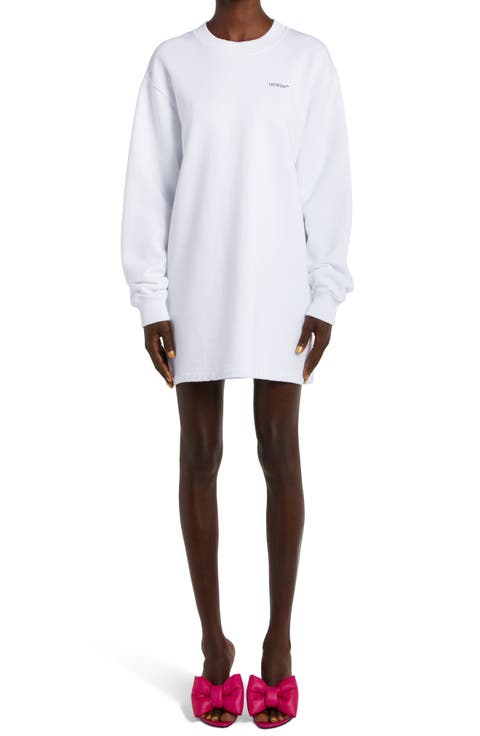 Floral Arrow Logo Long Sleeve Sweatshirt Dress