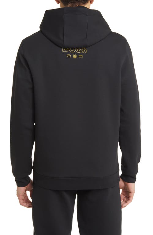 Hugo Boss Boss X Nfl Touchback Graphic Hoodie In Los Angeles Rams Black