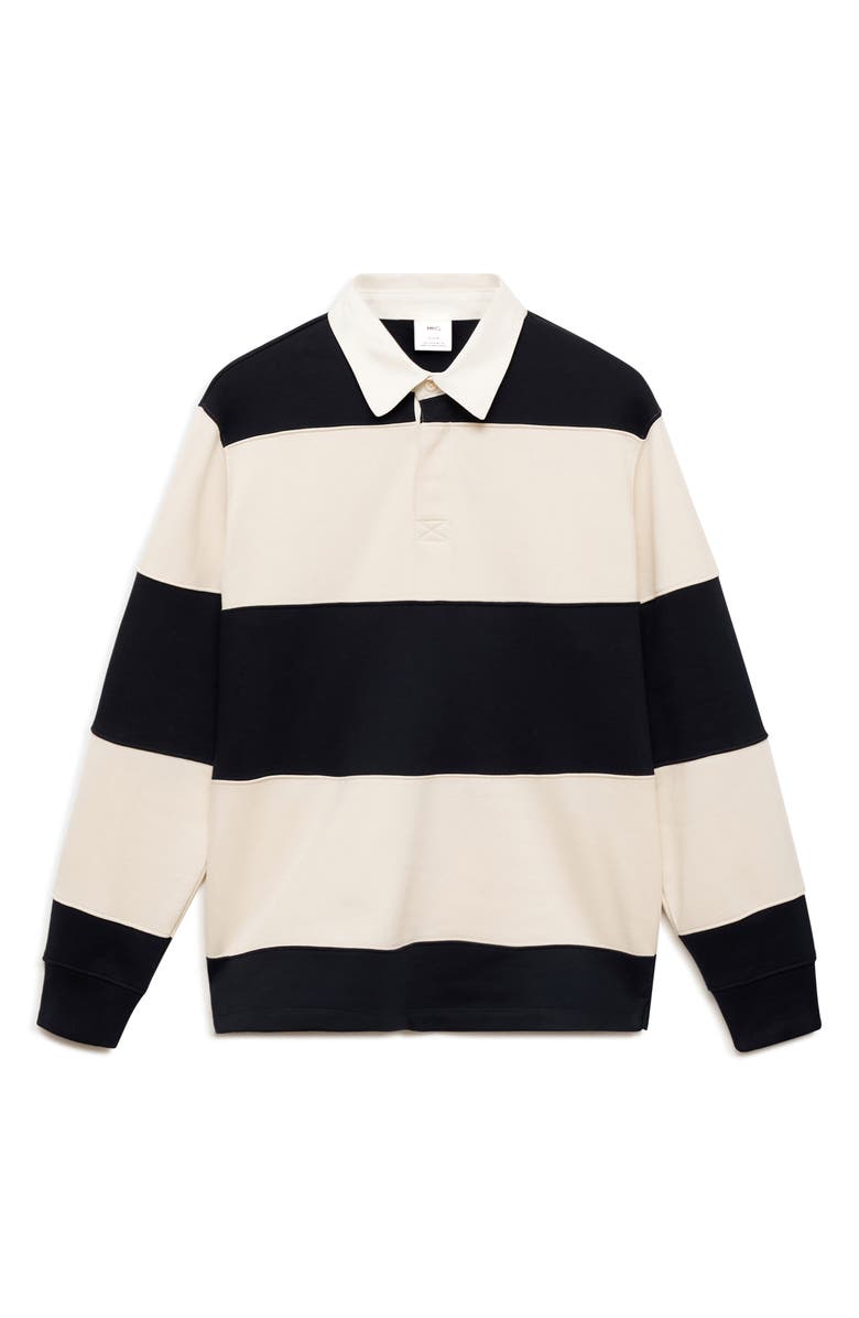 MANGO Stripe Cotton Polo Sweatshirt, Alternate, color, 