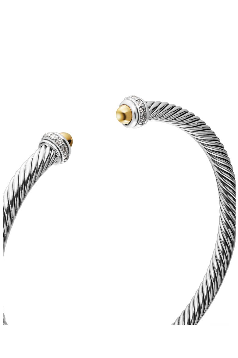 Cable Classic Collection® Bracelet with Diamond and 18K Gold, Alternate, color, YELLOW GOLD/ SILVER/ DIAMOND