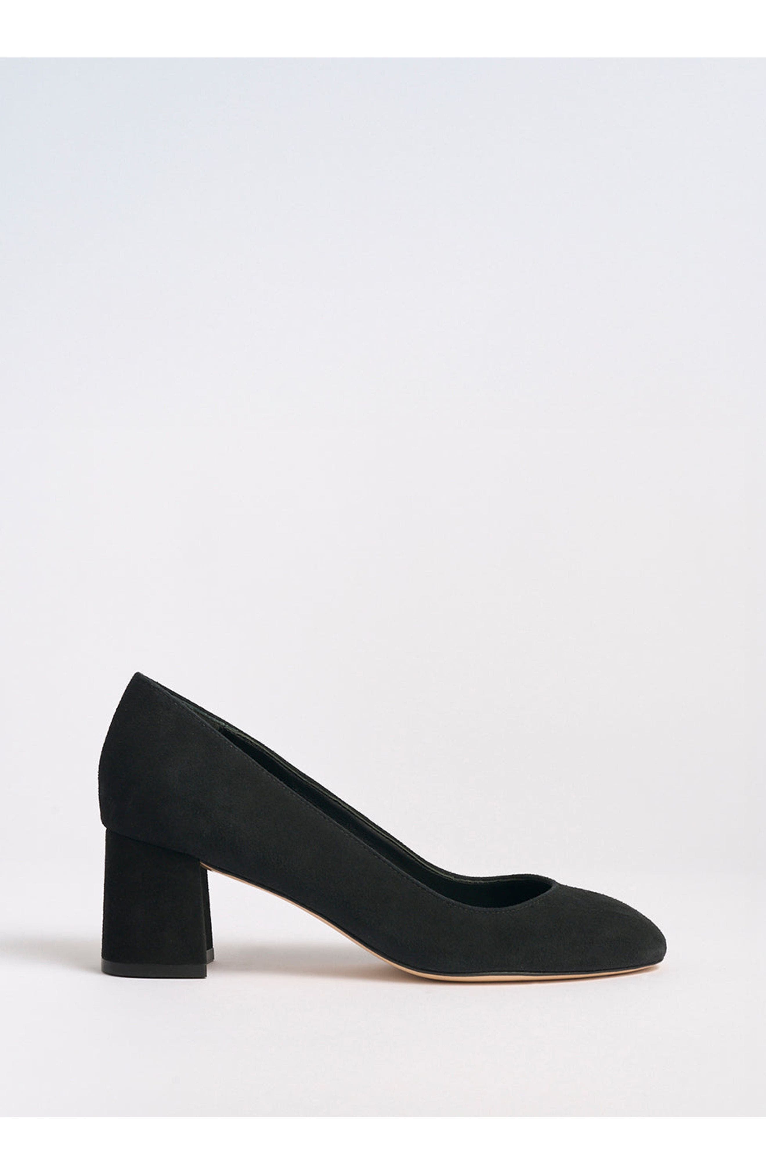 MARION PARKE Block Heel Pump 60 Suede, Main, color, Black