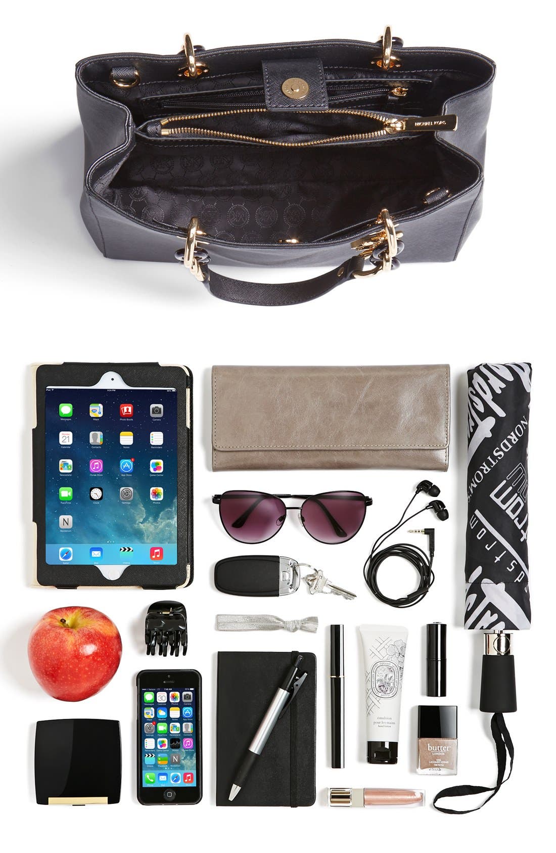 MICHAEL Michael Kors 'Cynthia' Saffiano Leather Satchel, Alternate, color, 