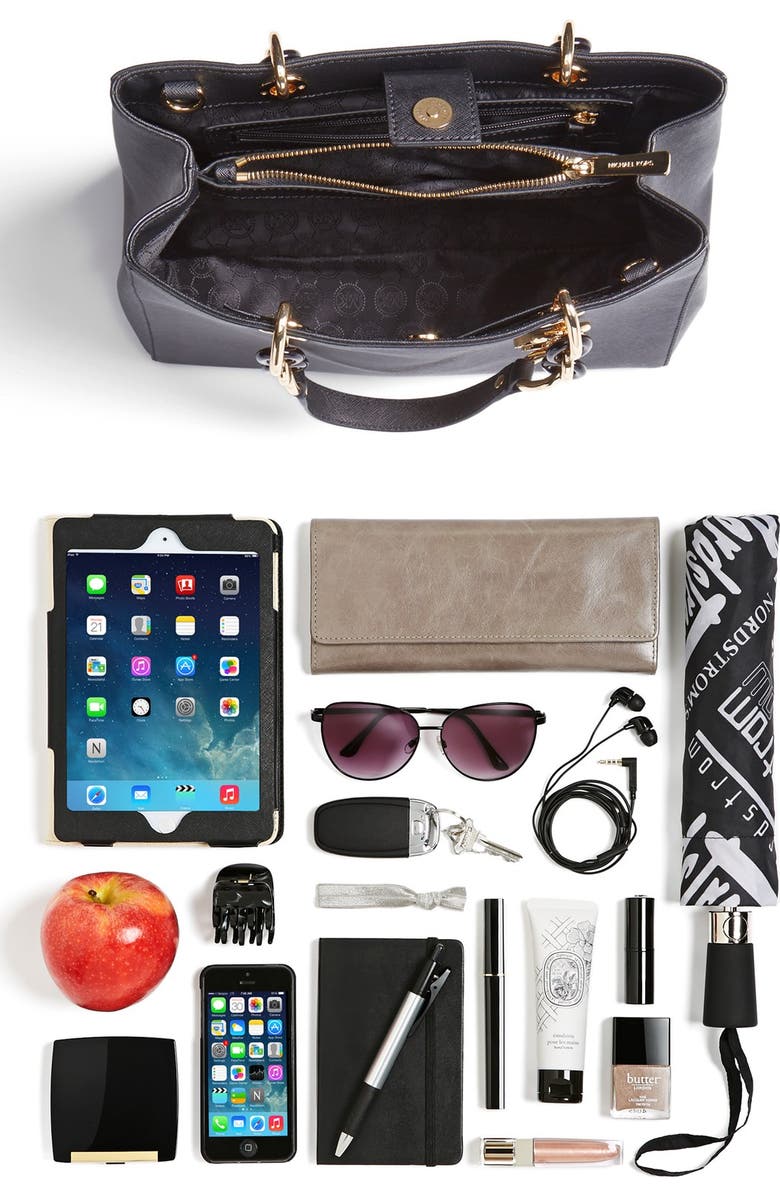 MICHAEL Michael Kors 'Cynthia' Saffiano Leather Satchel, Alternate, color,