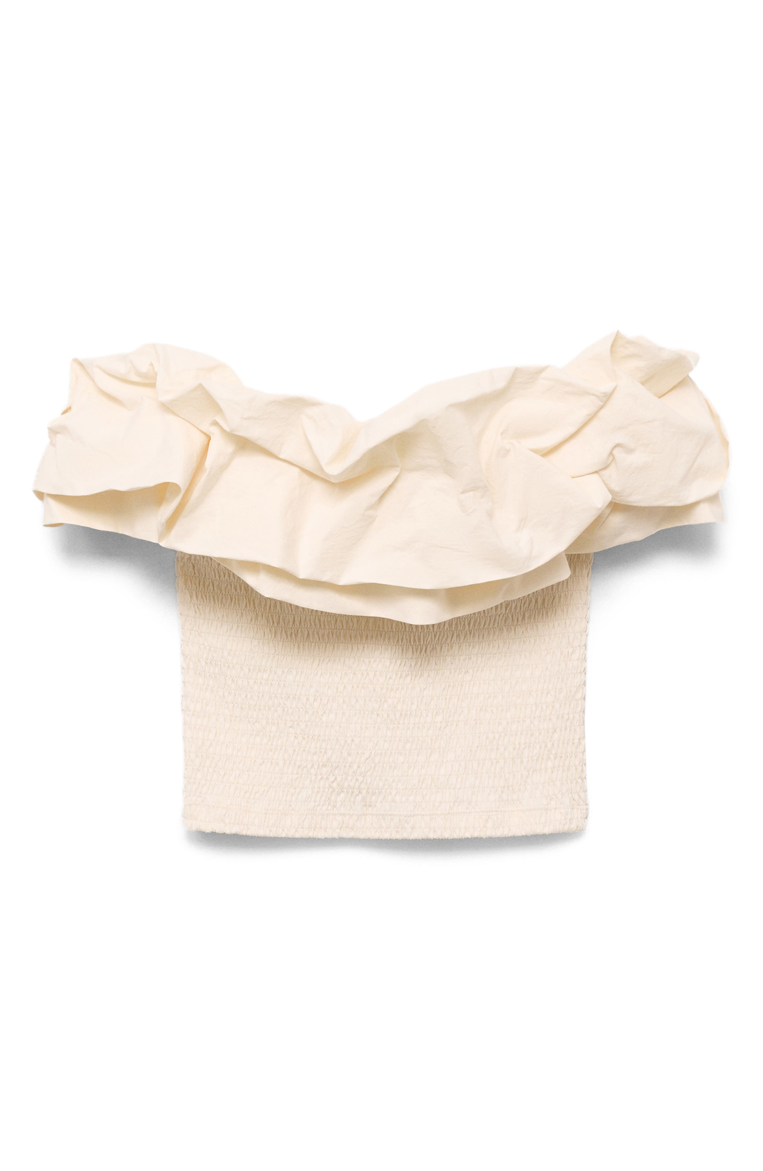 Smocked Ruffle Tube Top
