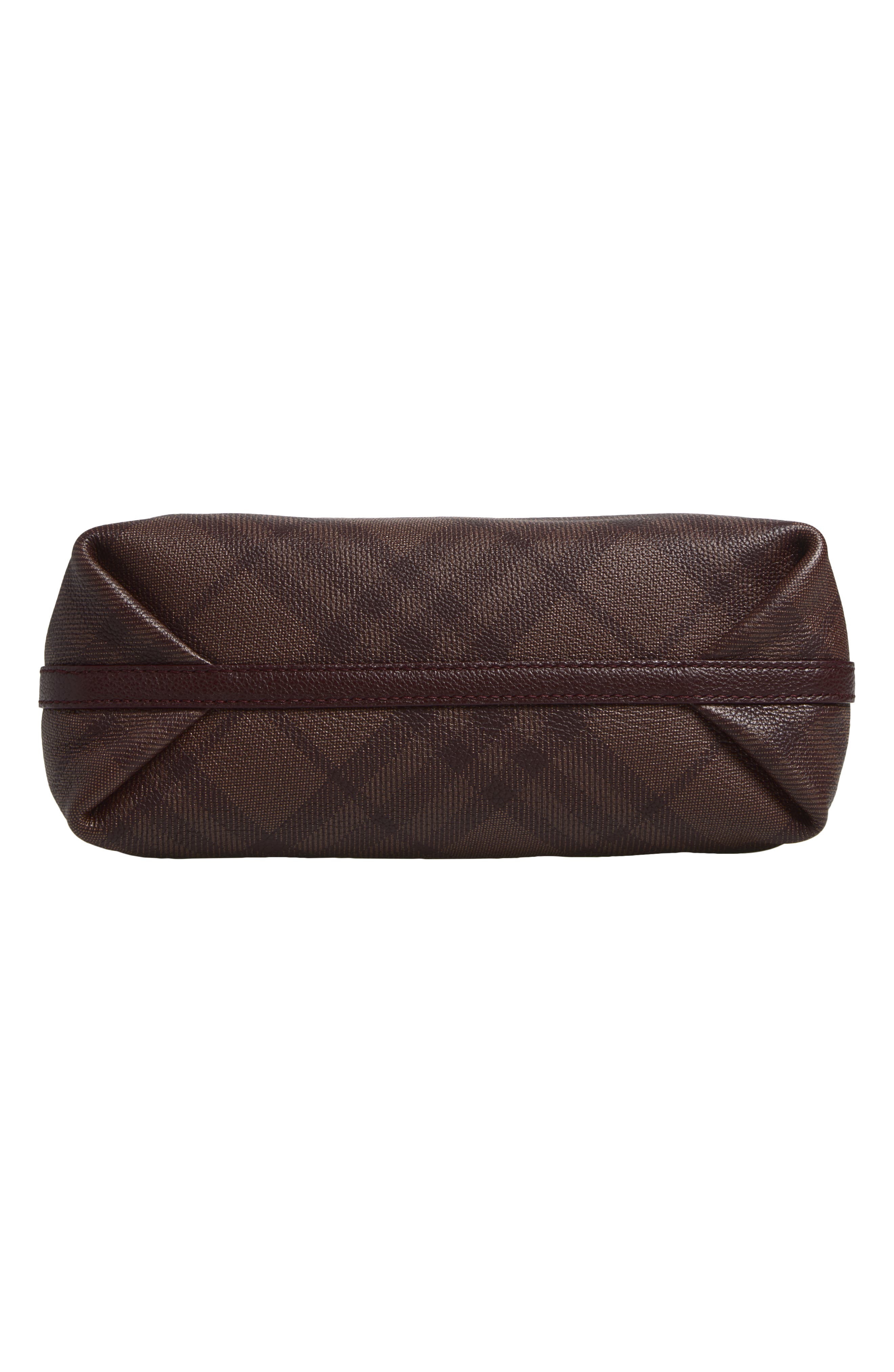 Small Highlands Check Leather Shoulder Bag, Alternate, color, VINEYARD RED