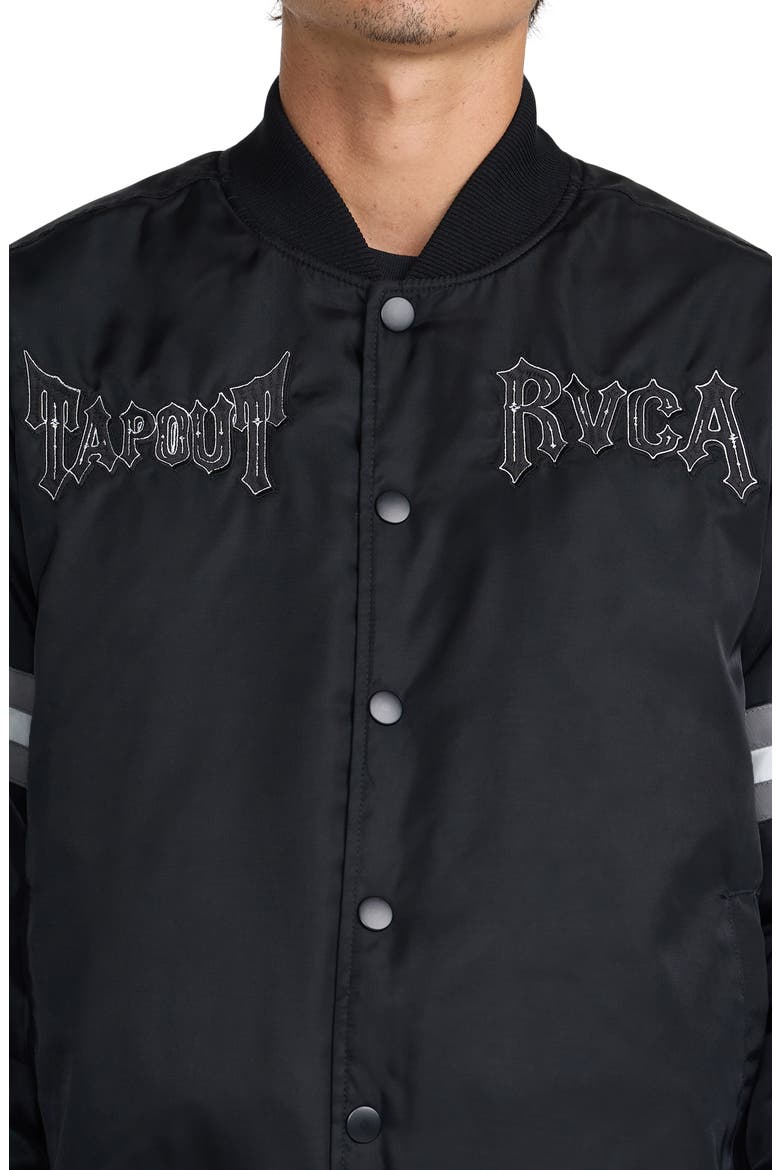 x Tapout Satin Bomber Jacket, Alternate, color, BLACK