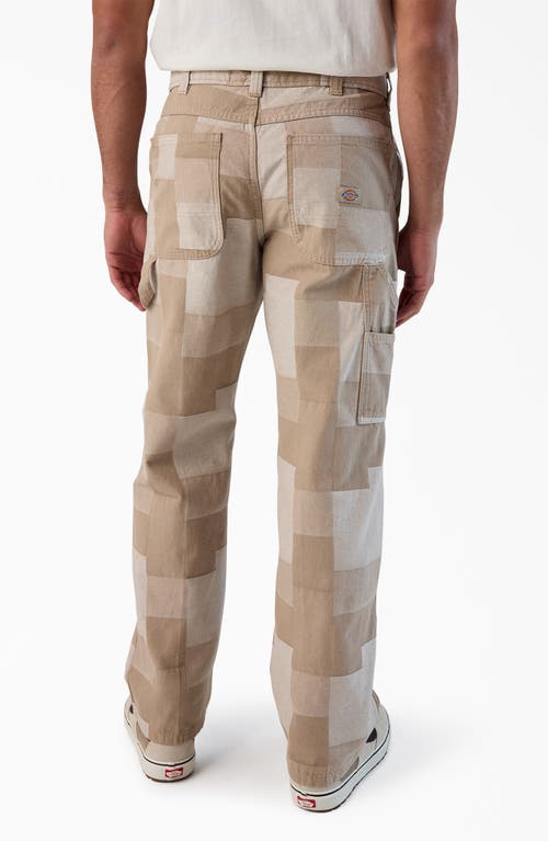 Dickies Patchwork Jacquard Carpenter Pants In Desert Sand