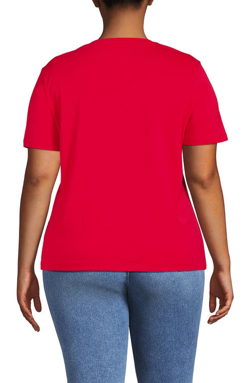Lands' End Relaxed Supima Cotton Crew Neck T-shirt In Berry Rouge