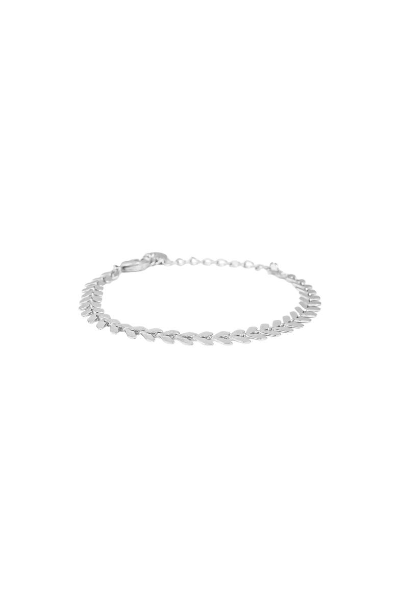 Elara Chevron Link Bracelet Dainty Trendy Statement, Main, color, Silver