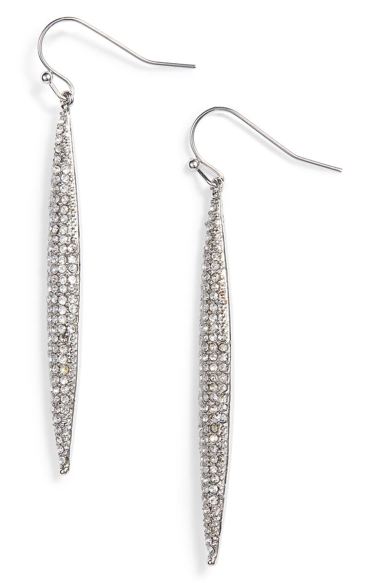 Vince Camuto Crystal Pavé Linear Drop Earrings, Main, color,