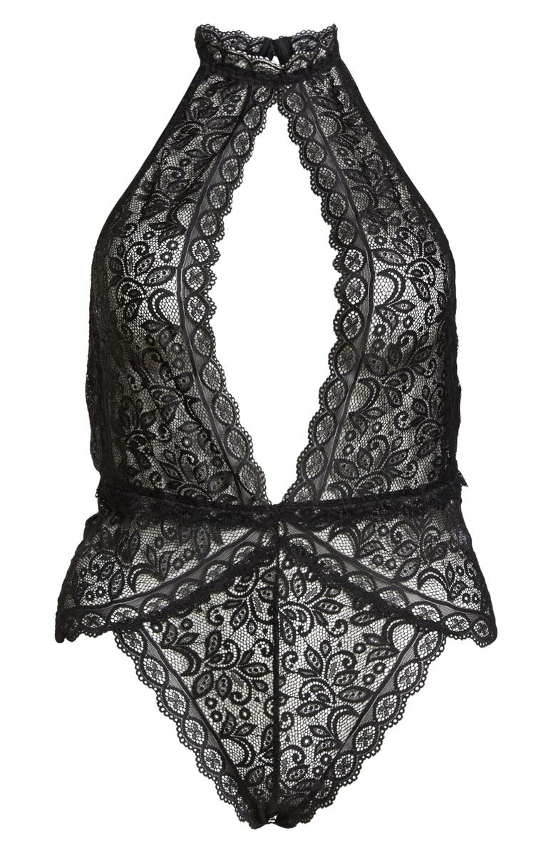 Oh La La Cheri Plunge Keyhole Lace Teddy, Alternate, color, 