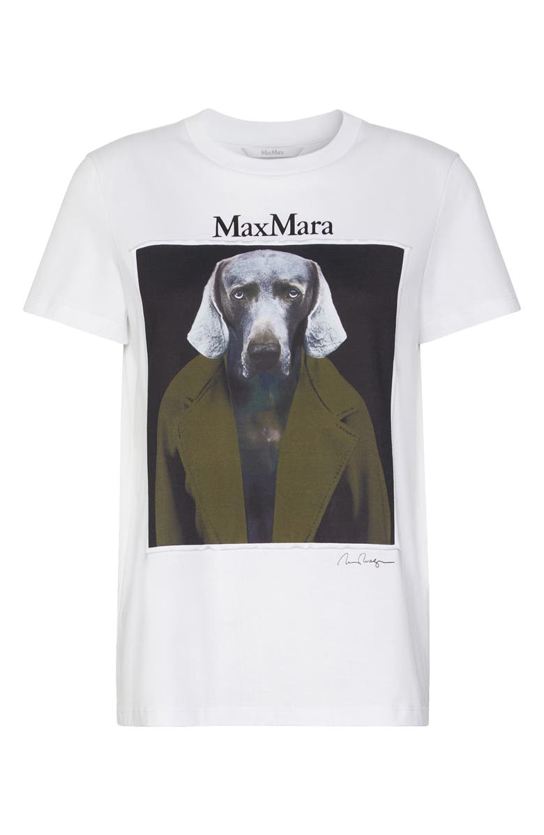 Max Mara Cotton Graphic T-Shirt, Alternate, color, White