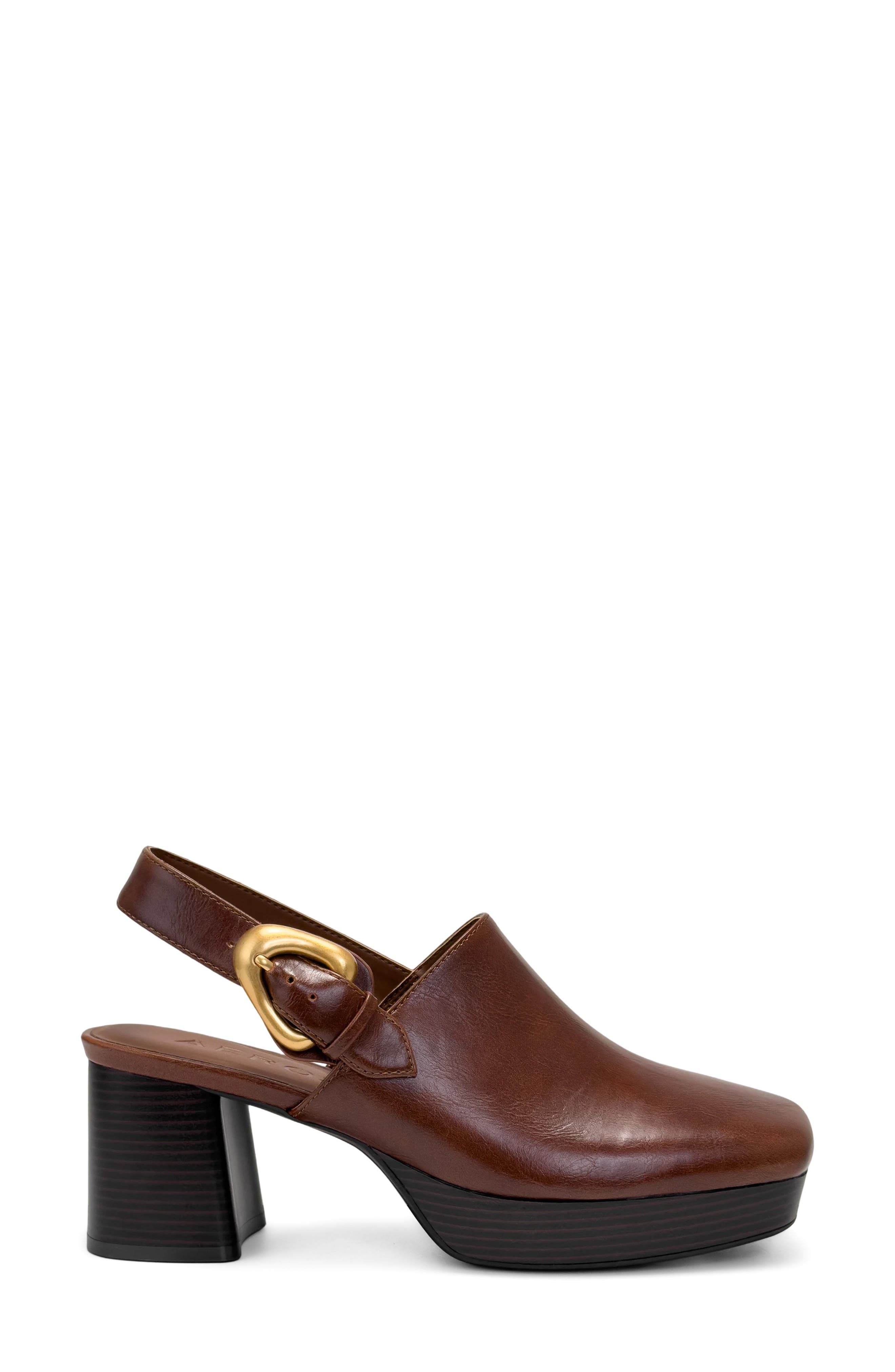 Shayla Faux Leather Platform Slingback Mule, Alternate, color, CARAMEL FAUX LTHR