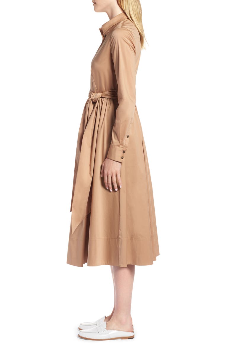 Midi Shirtdress, Alternate, color, TAN TANNIN